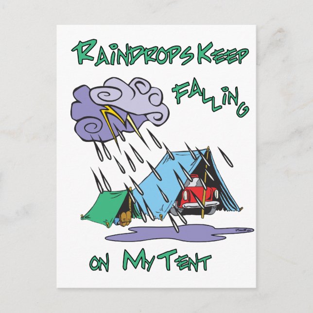 Raindrops-Camping Postkarte (Vorderseite)