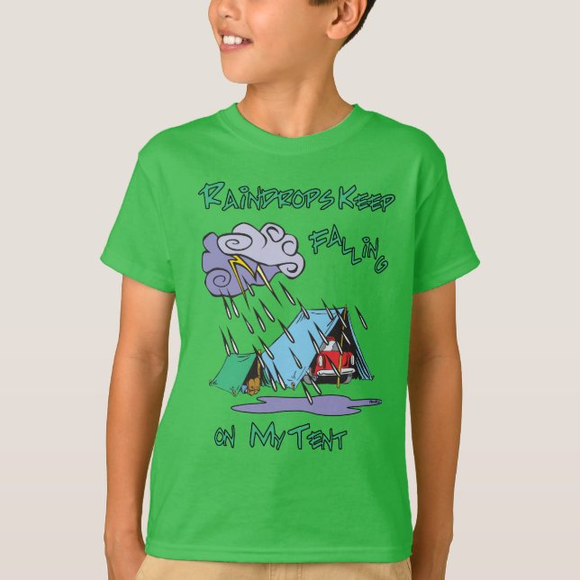 Raindrops-Camping T-Shirt (Vorderseite)