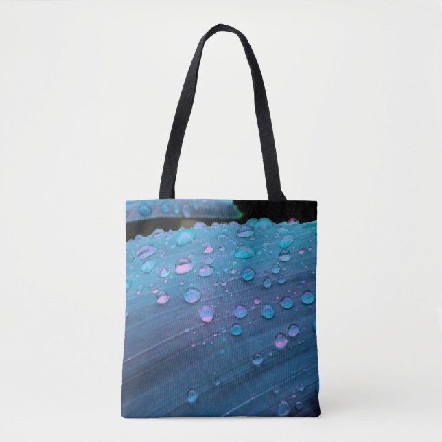 Raindrops Closeup, Spacey Blues Tasche (Vorderseite)