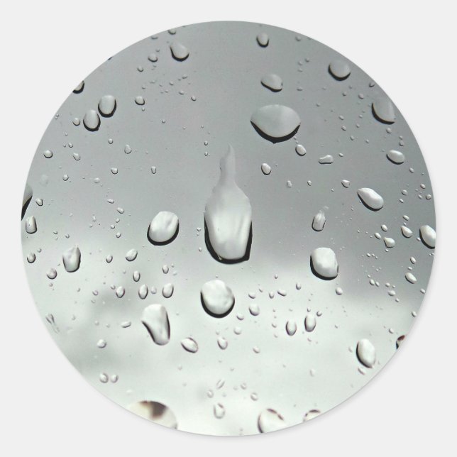Raindrops Fotografie Runder Aufkleber (Vorderseite)