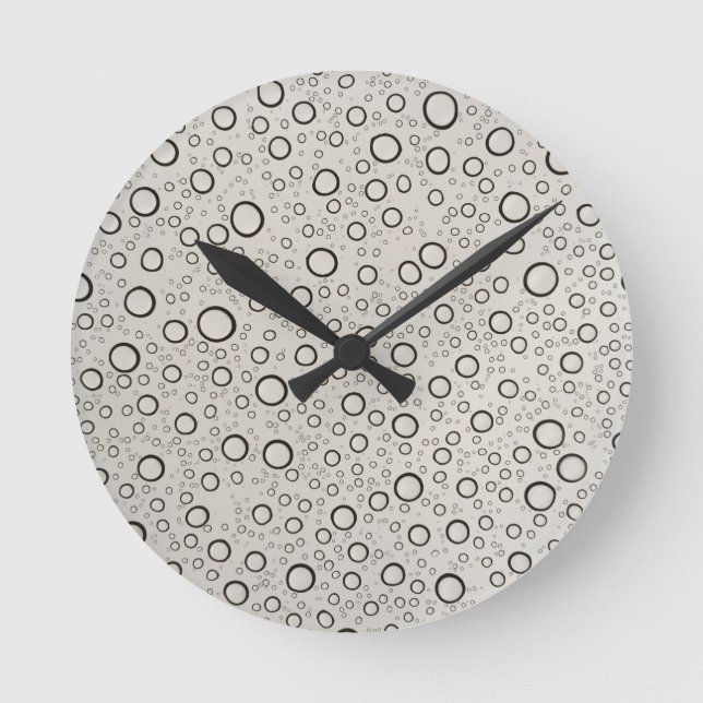 Raindrops Runde Wanduhr (Vorderseite)