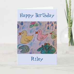 Raindrops sur Ducklings Carte d'anniversaire