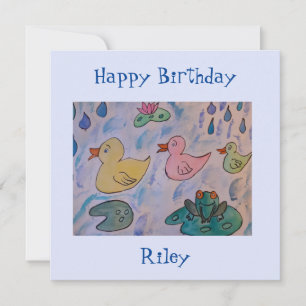 Raindrops sur Ducklings Carte d'Anniversaire Plat