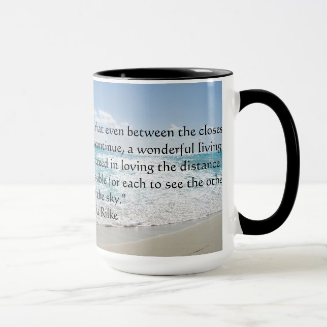 Rainer Maria Rilke Liebe Zitat Kaffeemaschine Tass Tasse (Rechts)