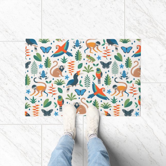 Rainforest Animal Pattern Fußmatte (Indoor)