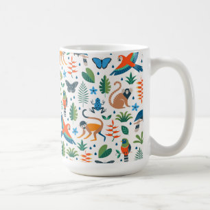 Rainforest Animal Pattern Kaffeetasse