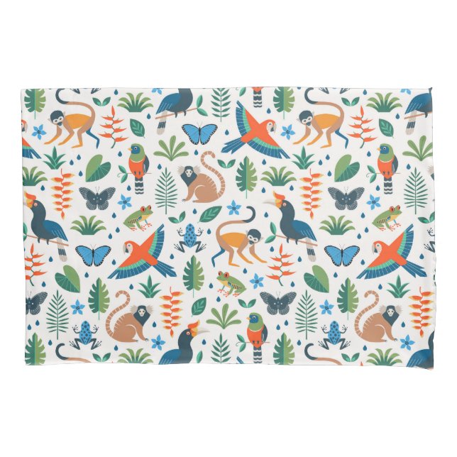 Rainforest Animal Pattern Kissenbezug (Vorderseite-Links)