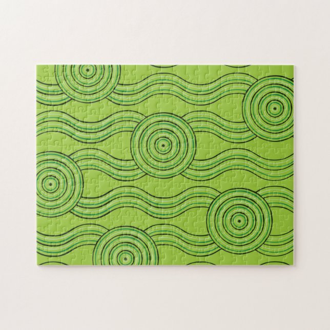 Rainforest Australian Dreamtime River Pattern (Horizontal)
