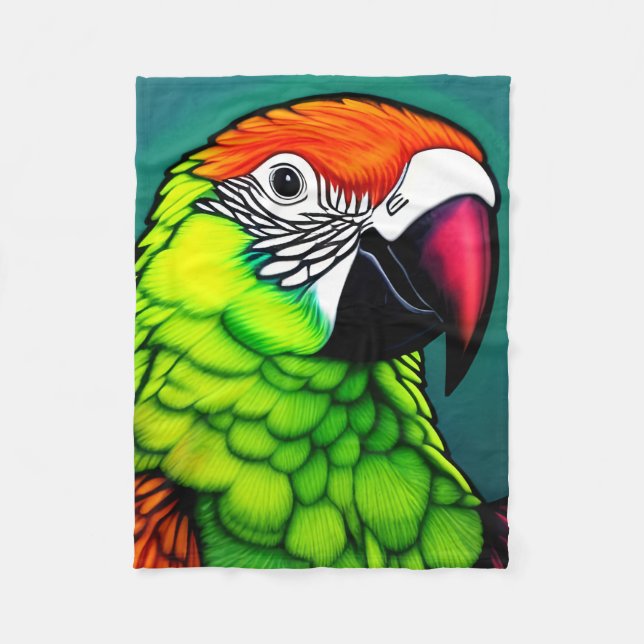 Rainforest Beauty: Exotic Wild Parrot Fleecedecke (Vorderseite)