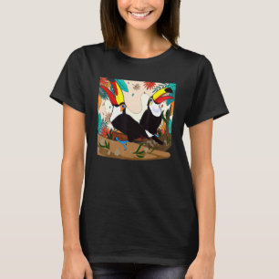 Rainforest Blume Tropical Zoo Animal Bird Exotic T-Shirt