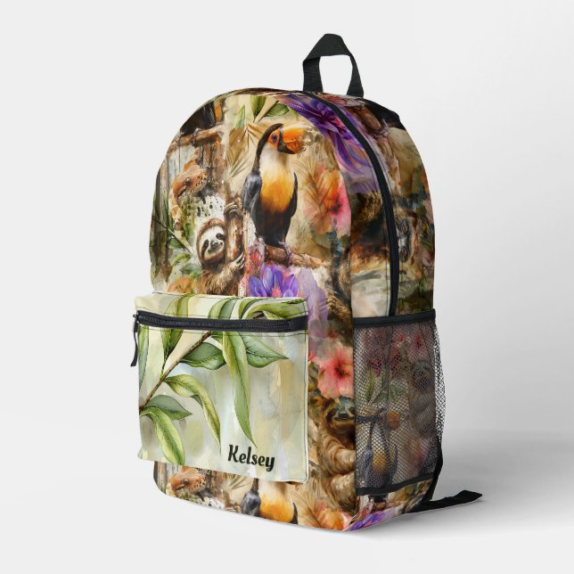 Rainforest Life Bedruckter Rucksack (Rückseitige Ecke Rechts)