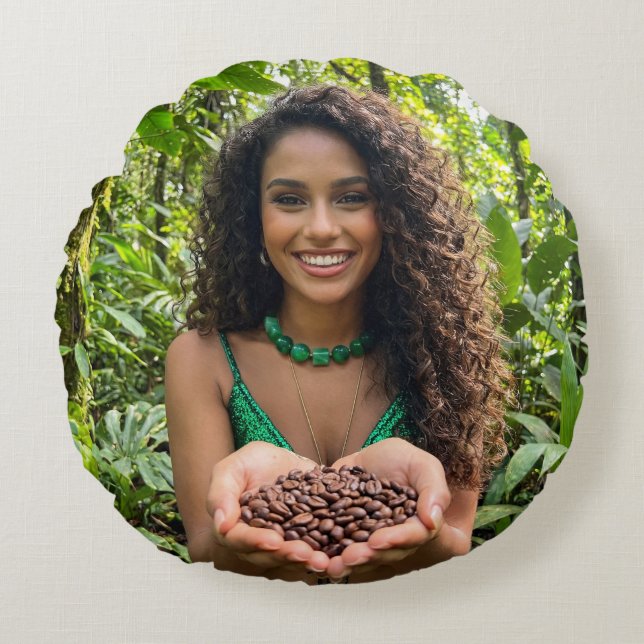 RAINFOREST LOVE  RUNDES KISSEN (Vorderseite)