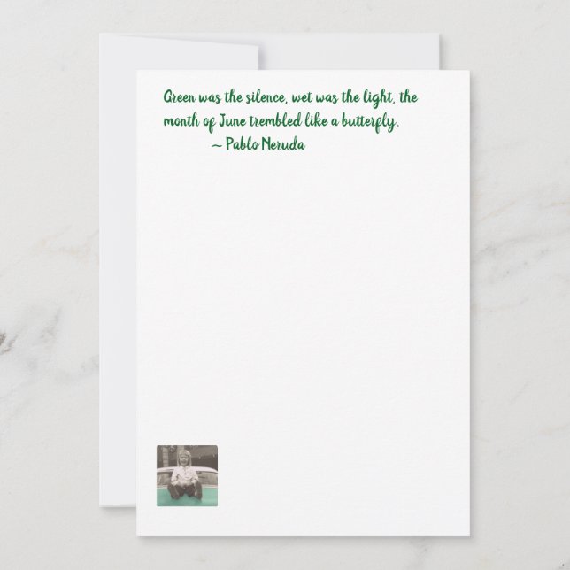 Rainforest Poesie Card Einladung (Rückseite)