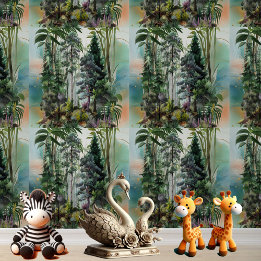 Rainforest Tall Trees Grüne Landschaft Tapete