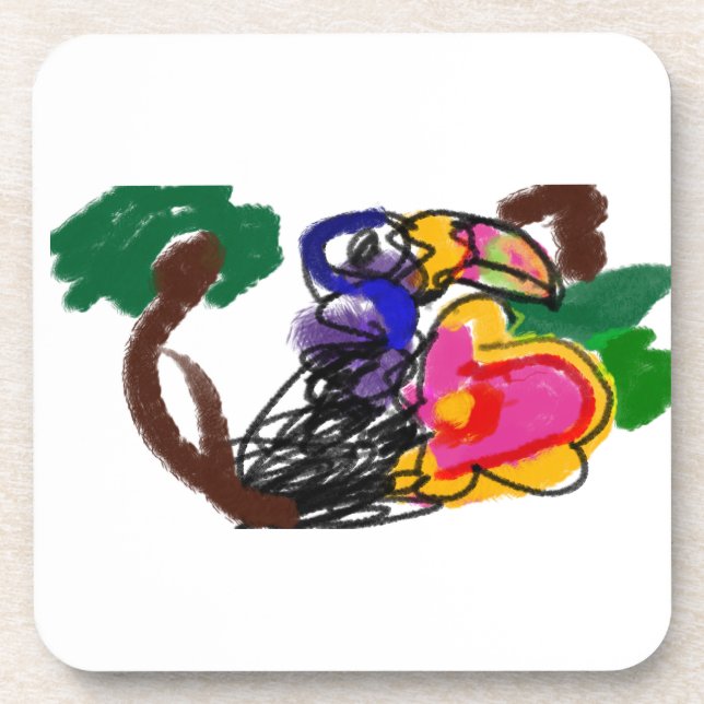 Rainforest toucan A JOY Getränkeuntersetzer (Vorderseite)