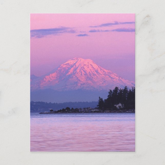 Rainier bei Sunset, Washington Staat. Postkarte (Vorderseite)