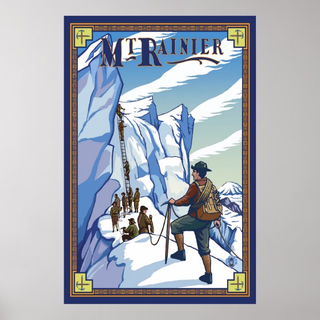 Rainier - Ice Climbing - Reiseplakat Poster (Vorne)