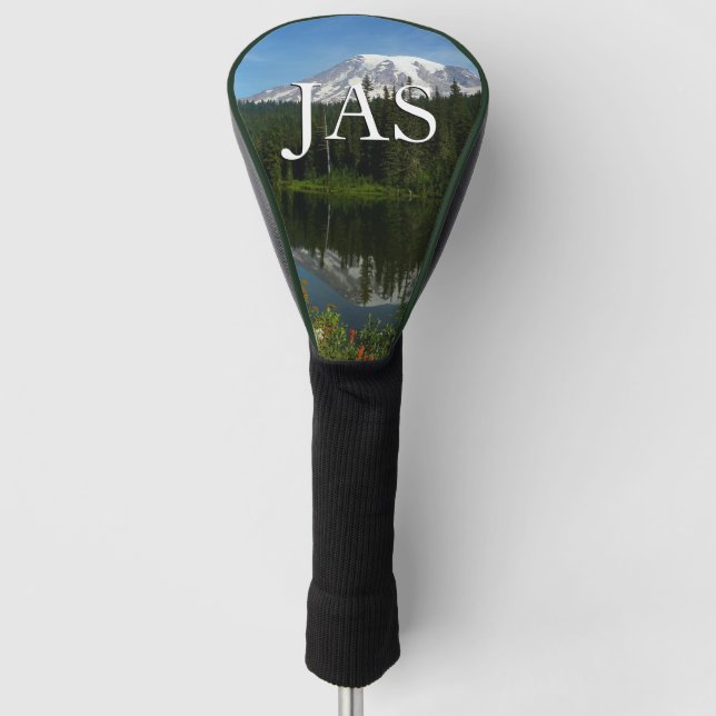 Rainier Lake Reflektion mit Wildblumen Golf Headcover (Vorderseite)