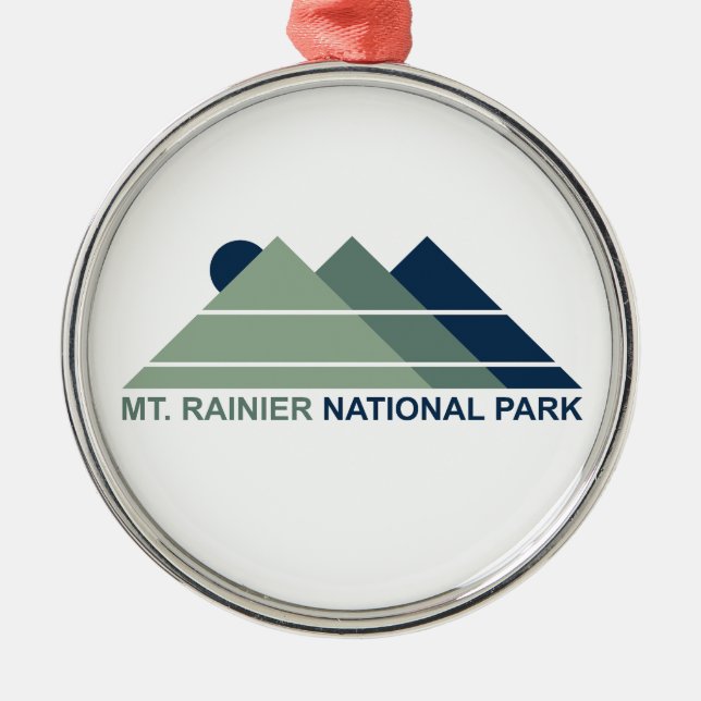 Rainier Nationalpark Berg Sonne Ornament Aus Metall (Vorne)