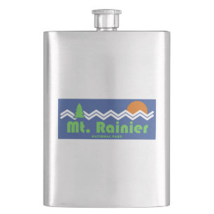 Rainier Nationalpark Retro Flachmann