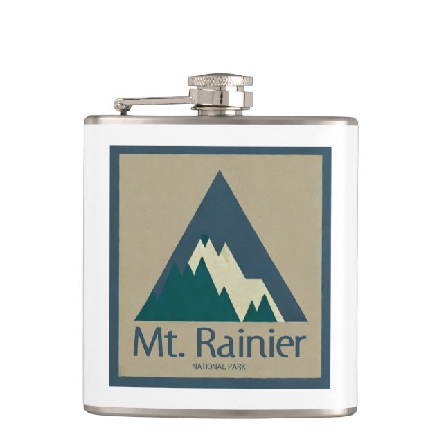 Rainier Nationalpark Rustikal Flachmann (Vorderseite)