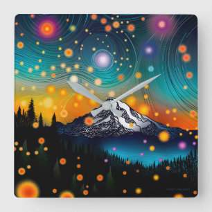 Rainier Starry Sky Quadratische Wanduhr