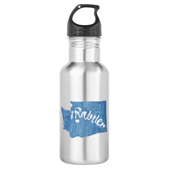 Rainier Washington Wood Grain Edelstahlflasche (Vorderseite)