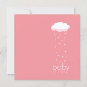 Raining Hearts Baby Dusche Rosa Einladung