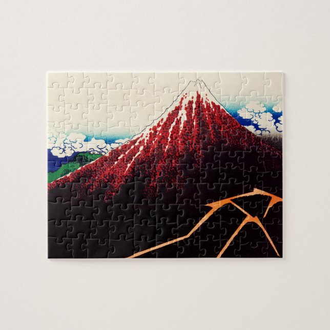Rainstorm unter dem Gipfel von Katsushika Hokusai (Horizontal)