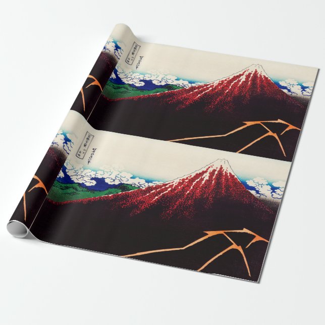Rainsturm unter dem Gipfel von Katsushika Hokusai Geschenkpapier (Ungerollt)