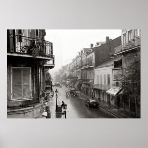 Rainswept Royal Street New Orleans Art Print Poster