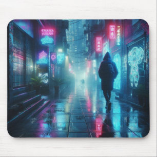 Rainy Alley von Hologrammen Mousepad