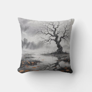 Rainy Autumn Tree Mood Coussin