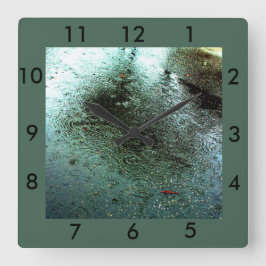 Rainy Day Abstrakt Quadratische Wanduhr