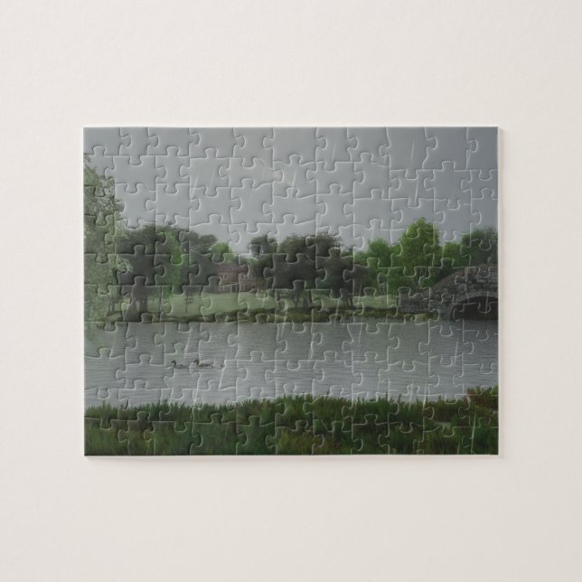 Rainy Day am Lake Jigsaw Puzzle (Horizontal)