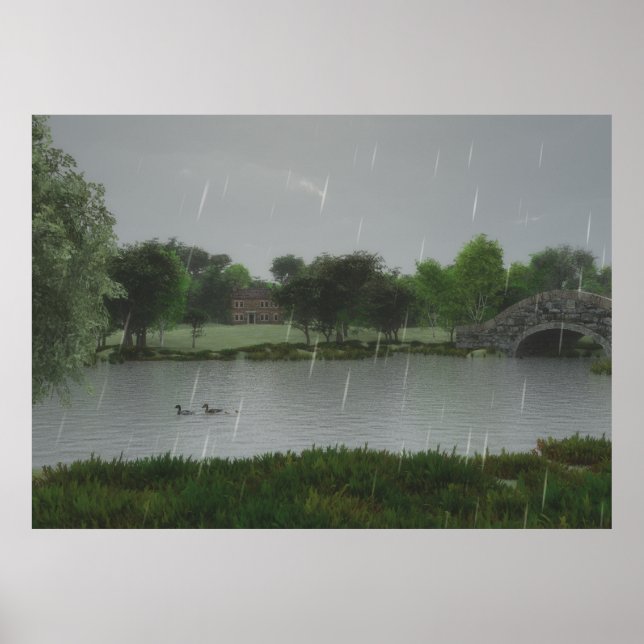 Rainy Day at the Lake Poster (Devant)