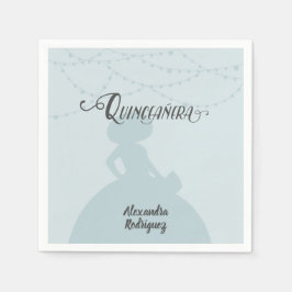 Rainy Day Blue Charro Silhouette Serviette