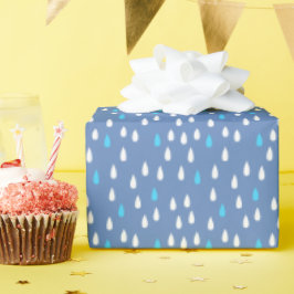 Rainy Day Blues Raindrops Rain Geschenkpapier