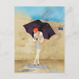 Rainy Day Blume Postkarte