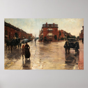 Rainy Day, Boston, Childe Hassam Poster