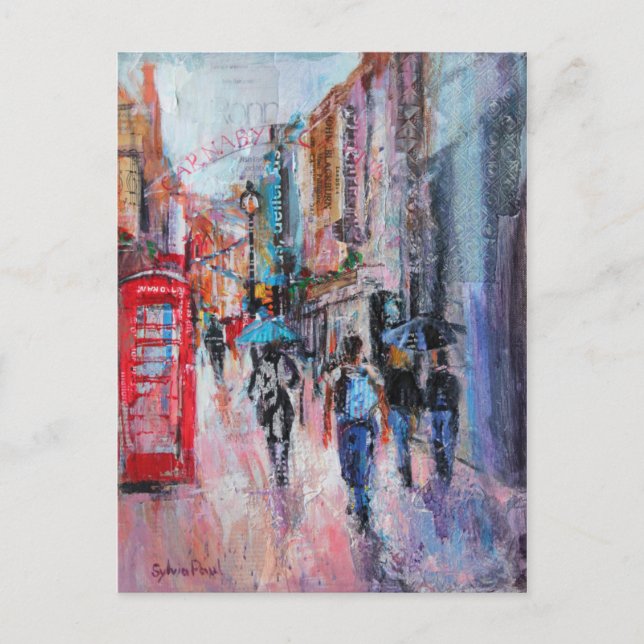 Rainy Day Carnaby Street Postkarte (Vorderseite)