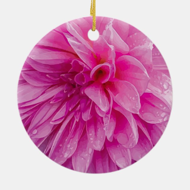 Rainy Day Dahlia schließt Keramik Ornament (Hinten)