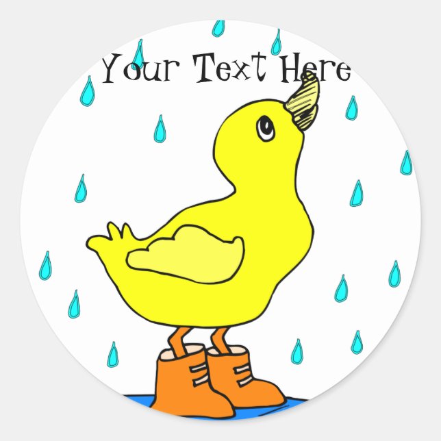 Rainy Day Duck in Orange Boots Stickers (Vorderseite)
