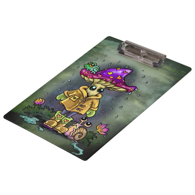 Rainy Day Friends Klemmbrett (Schrägansicht)