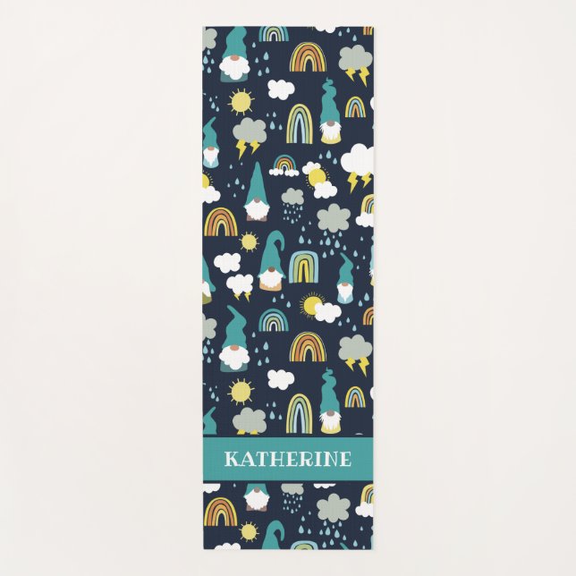 Rainy Day Gnomes Rainbow Kids Yogamatte (Vorderseite)