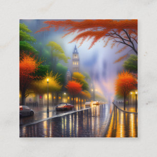 Rainy Day Graphic Quadratische Visitenkarte