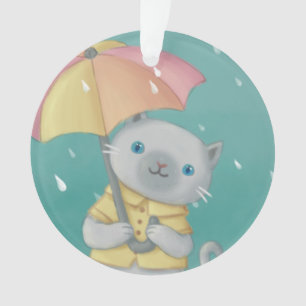 Rainy Day : Illustration de chat et parapluie