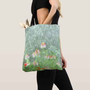 Rainy Day im Blumengarten Tote Tasche