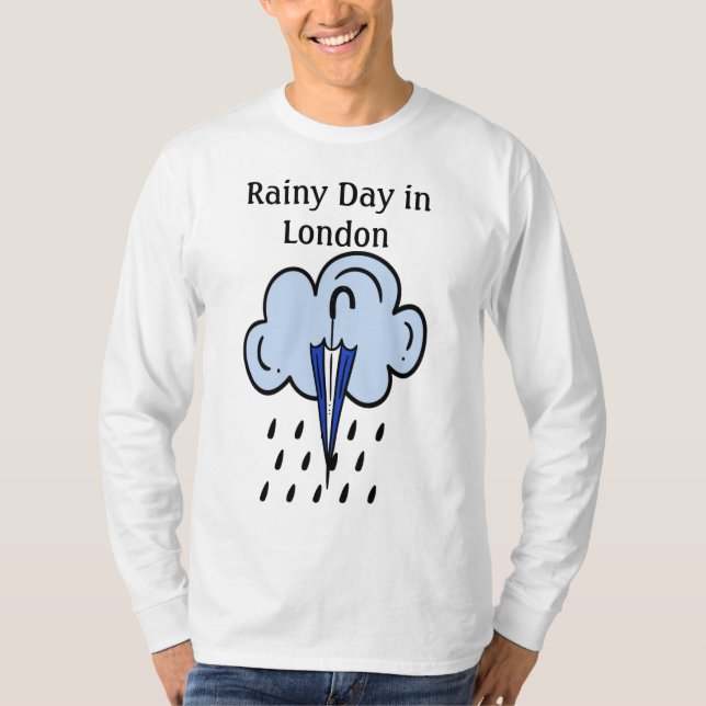 Rainy Day in London Umbrella & Rain T-Shirt (Vorderseite)