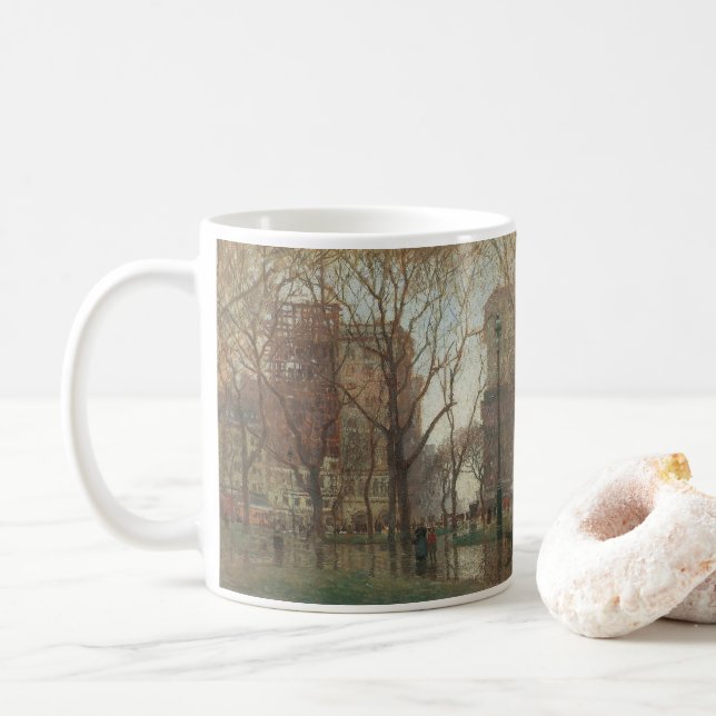 Rainy Day, Madison Square, New York, Paul Cornoyer Kaffeetasse (Mit Donut)